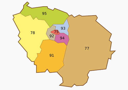 Carte ile de france intervention toiture